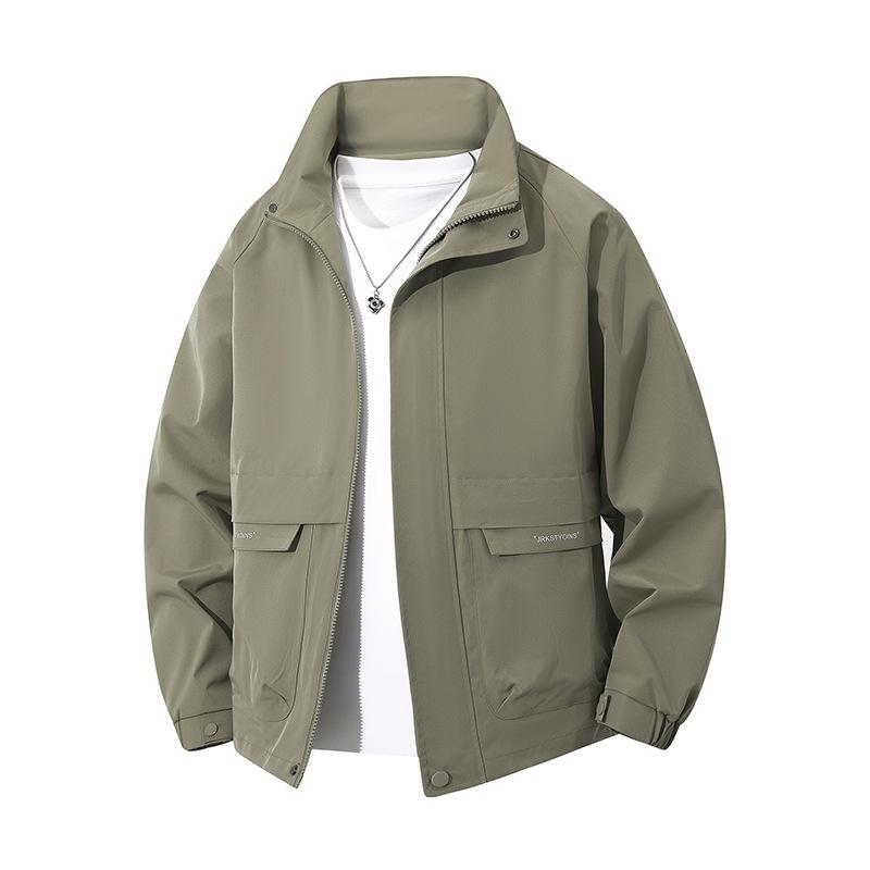 Spring and Autumn Men's Solid Color Jacket Versatile Casual Hooded Jacket Men's Workwear Jacket