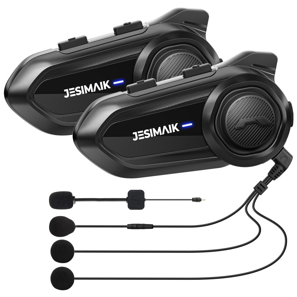 JESIMAIK R18Lite Motorcycle Simultaneous FM Music 4 Music 25 Hours of Continuous 7mm Comfortable HIFI Sound 1500m Communication Qualcomm IP67
