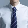 [Luomeng] Mulberry Silk Necktie for Men, 8cm Wide, Business Formal, Navy Stripe, Job Hunting, Interview, Luxury Gift Box Included
