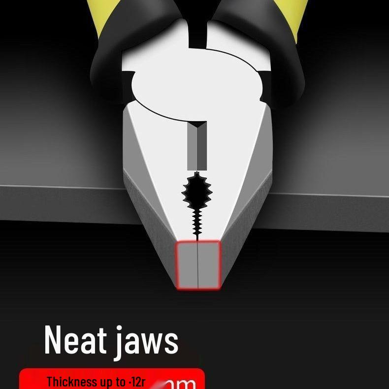 8" Multifunctional Tiger Pliers Set: Vise, Diagonal, Wire, and Rod Pliers for Household Use.