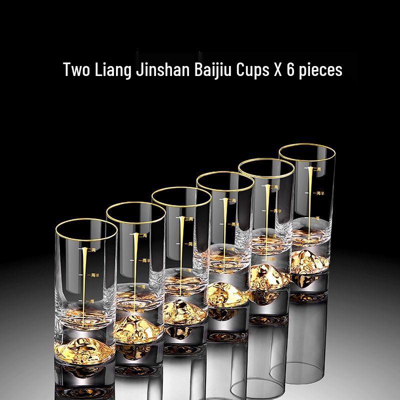 Crystal Gold Foil Chinese White Wine Shot Glass Set