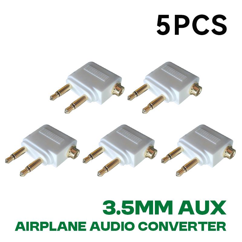 1-10 PEZZI Adattatore Audio per Aereo Spina AUX da 3,5 mm Convertitore Audio per Cuffie Auricolari da Aereo Per Cuffie da Viaggio Aereo Vendita all'Ingrosso