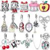 Authentic Glowing Light Bulb Red Doll Apple Girl Bow Rose Charm Bead Charms Copper Bead Charms Compatible With Bracelets Jewellery Women Gift Diy Acce
