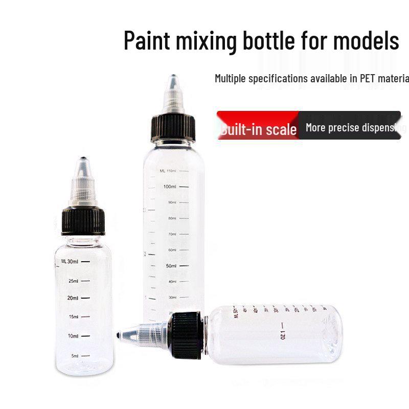 Fine Tip Graduated Paint Mixing Bottle for Gundam Model Painting 30ml Mixing Bottle *20 (includes stickers)