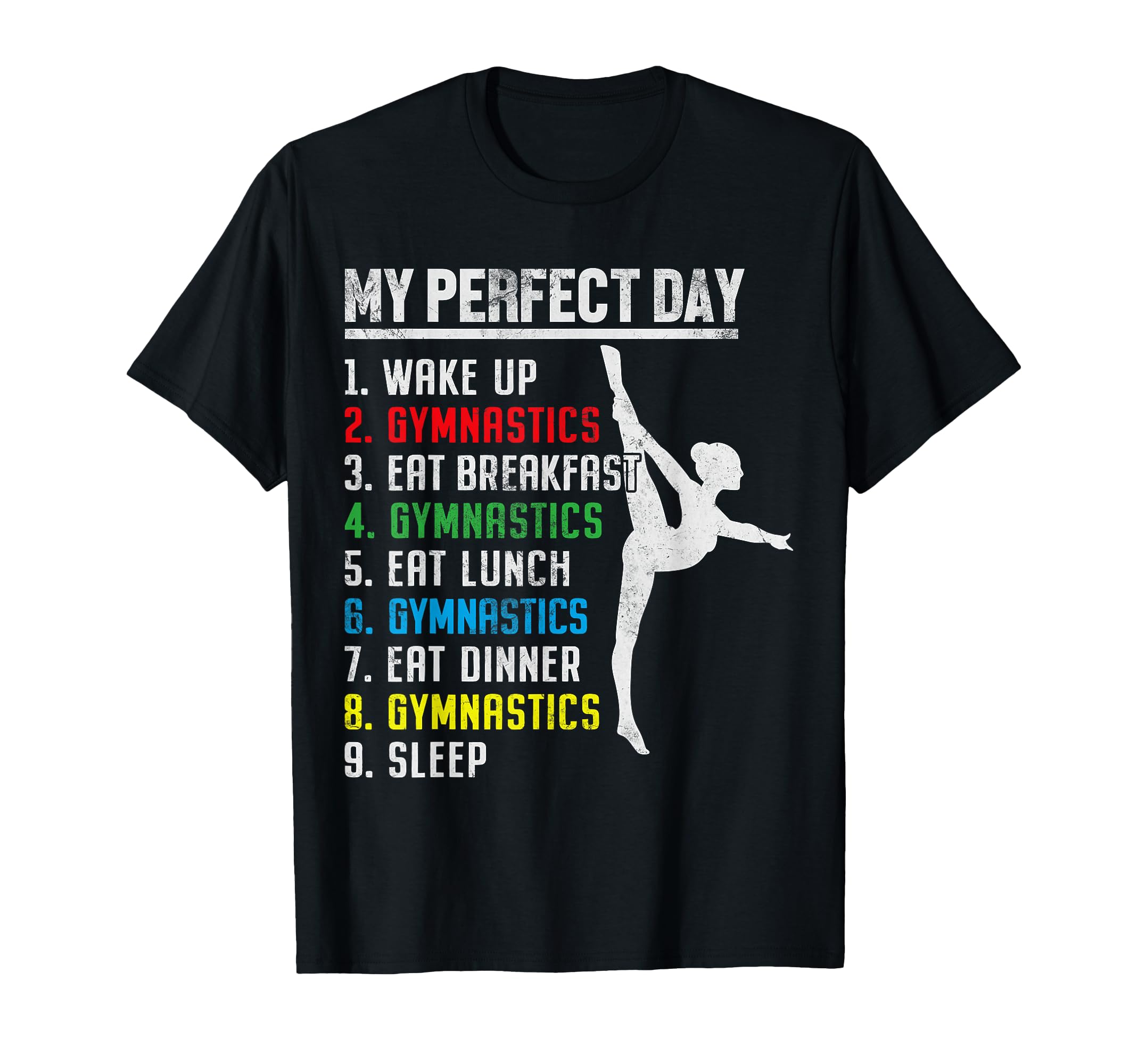 

Футболка с забавным гимнастическим бревном My Perfect Day Gymnastics чёрный