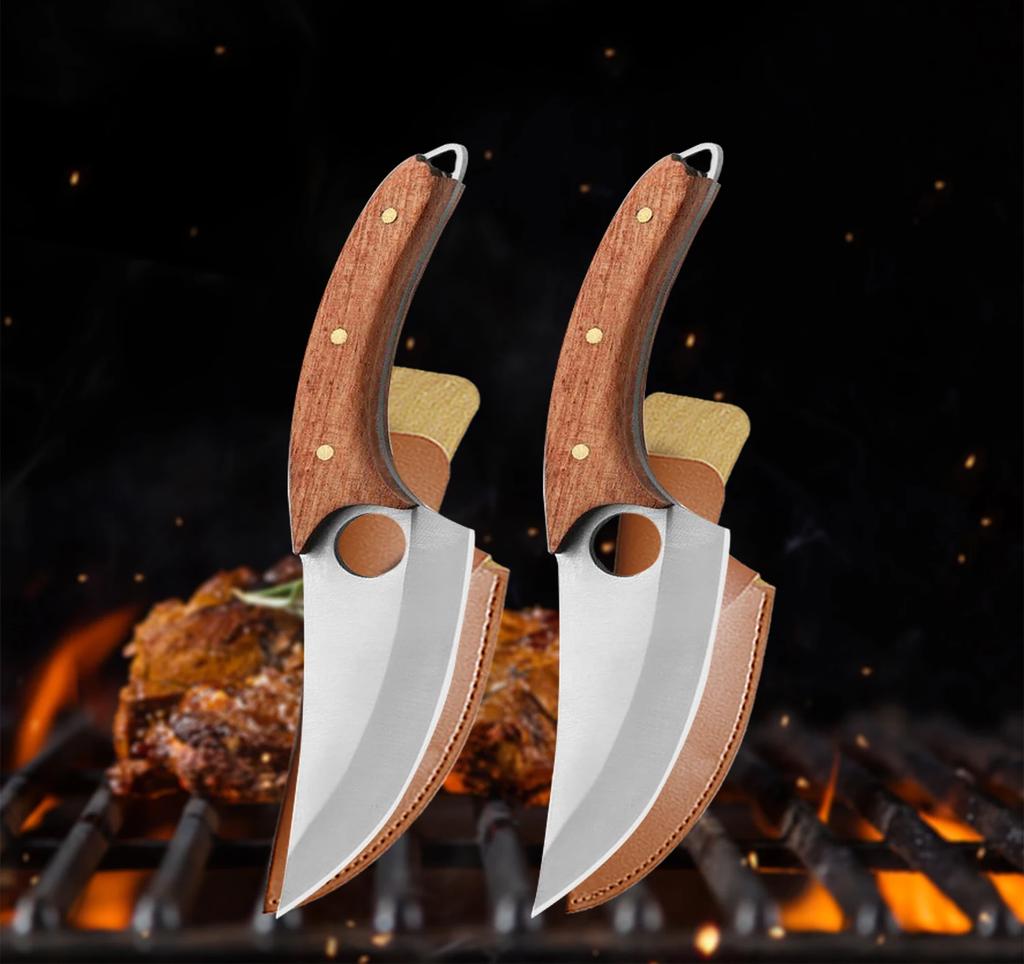 WXCOO Stainless Steel Meat Cleaver Knife Kitchen Sharp Boning Household Fruit Paring BBQ Knife Wooden Handle Kitchen Supplies
