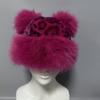 With Ear Lovely Women's Cap Leopard Print Warm Fluffy Faux Fur Bucket Hat Ear Protection Cap
