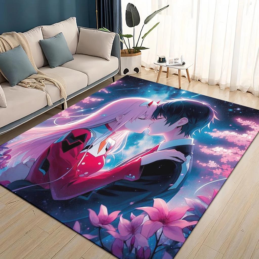 27 Style Cartoon Zero Two DARLING in The FRANXX Carpet Rug for Living Room Bedroom Home Sofa Decoration,Kids Non-slip Floor Mat