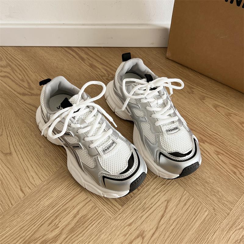 Thick-soled lightweight soft-soled sneakers women's summer feet small Hong Kong style Paris dad shoes