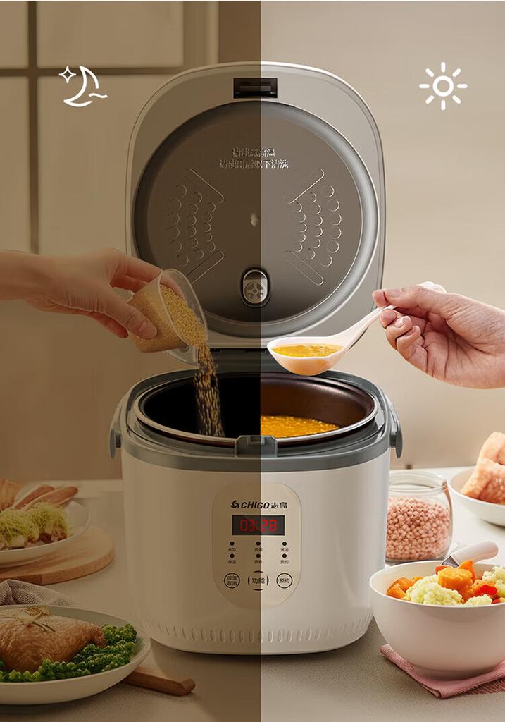 CHIGO 4L Household Rice Cooker with 24-Hour Intelligent Reservation