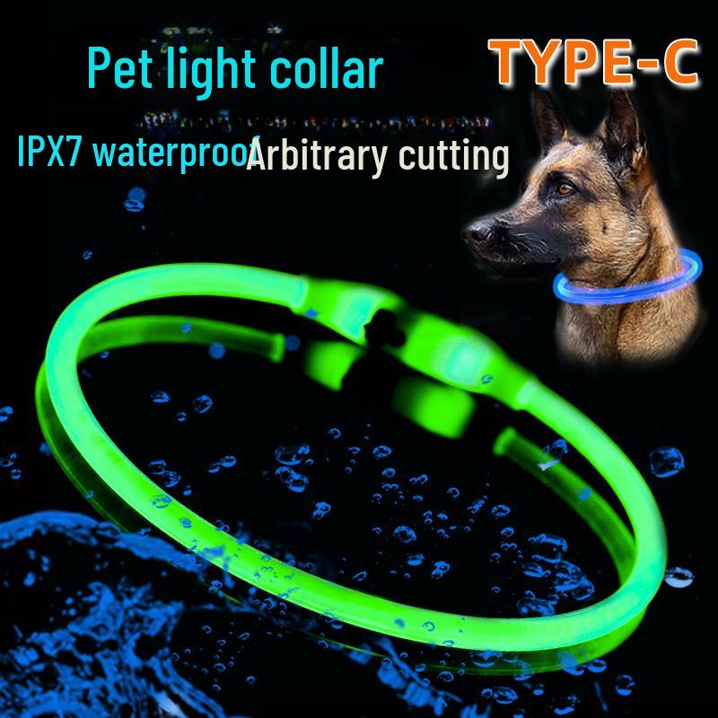 

Waterproof LED Luminous Dog Collar with Type-C Charging 70cm красный