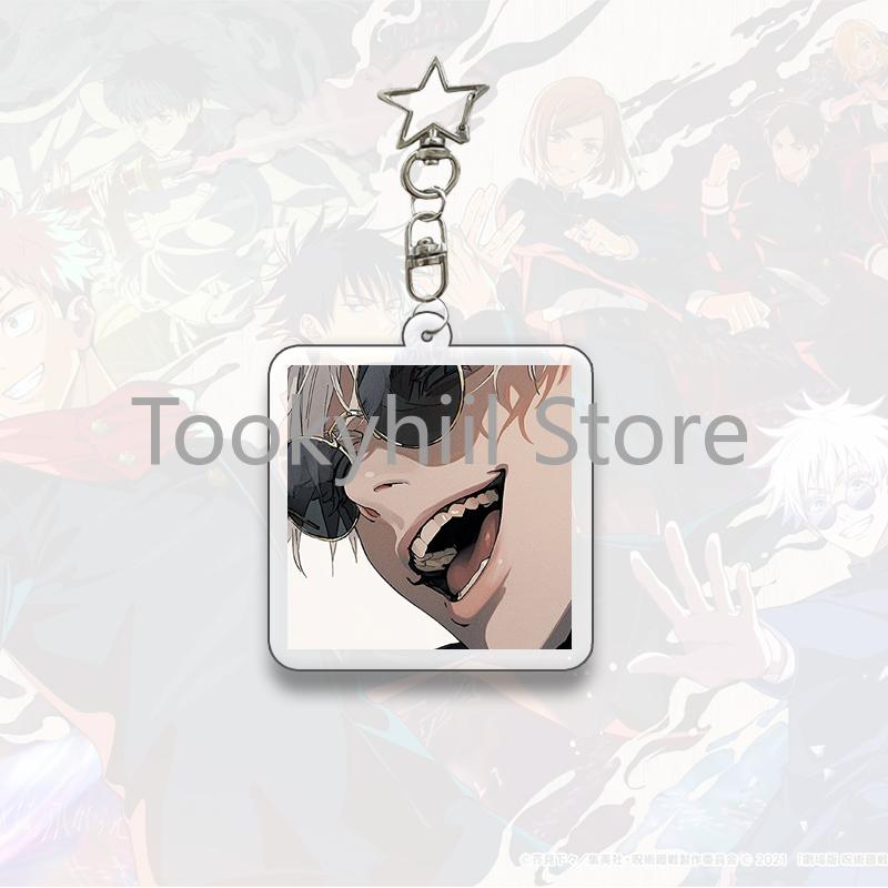 Gojo Satoru Square Keychain Boyfriend Exquisite Backpack Anime Figure Decorate Pendant Cartoon Itadori Yuji Collect Accessories