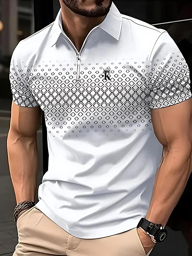 The Men's POLO Shirt for Summer Is Breathable Lightweight Casual and Fashionable with 3D Printing