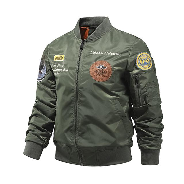 Vintage Pilot Bomber Flight Jacket Heren Luchtmacht Herenkleding Winterlegerjassen Borduurjassen