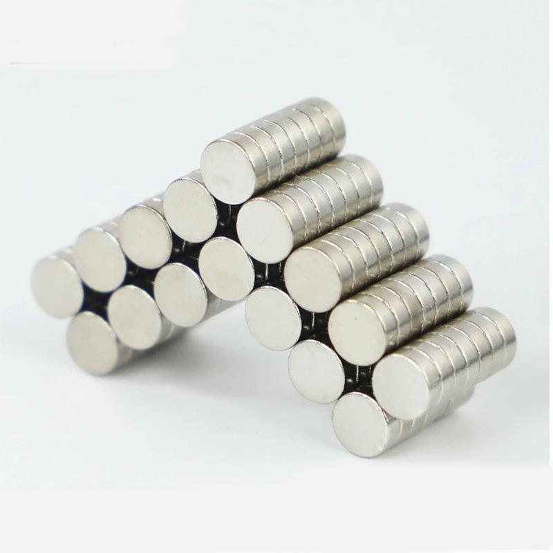 50PCS 6x1mm Round Discs Premium Brushed Nickel Refrigerator Magnets for Crafts DIY Whiteboard Fridge Magnets