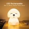 Silicone Cute Dog-shaped Led  Night  Light Touch-sensor Remote Control Timer Rechargeable 7 Colors