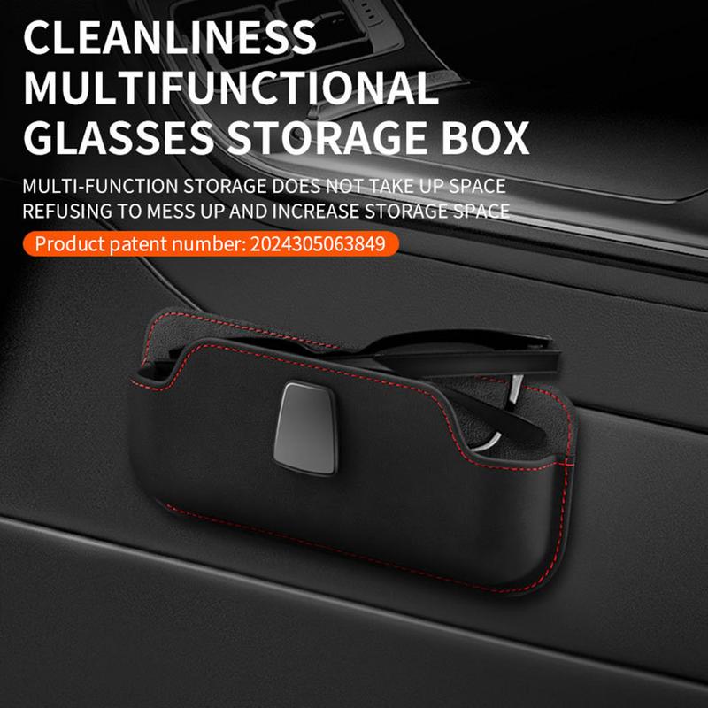 Multifunctional pu leather Auto Eyeglasses Organizer Box Adhesive car instrument panel installation for Keys, Phones, Earphones