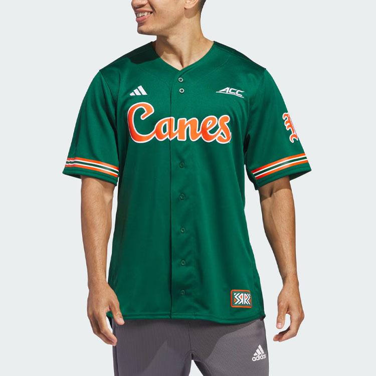 adidas Miami Reverse Retro Replica Baseball Jersey Dark Green Men Streetwear IN2017