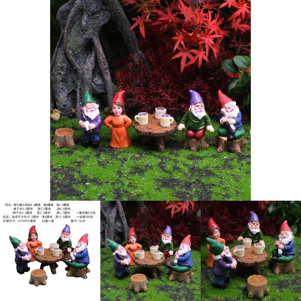 Fairy Tale Resin Garden Sculptures With Dwarf Characters For Outdoor Use