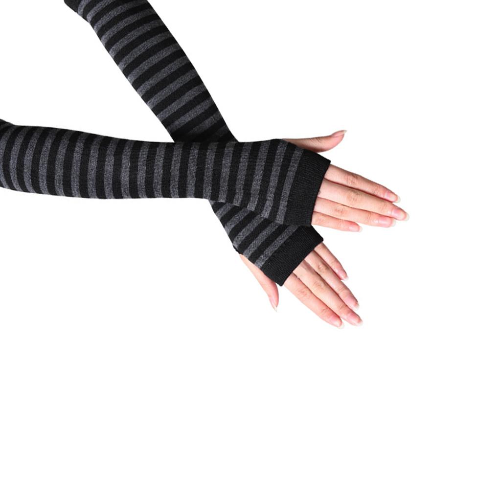 1 Pair Girl Fingerless Glove Simple Style Comfortable Knit Gloves Knitting Craft Girls Arm Covers Hand Cover for Outdoor Wearing