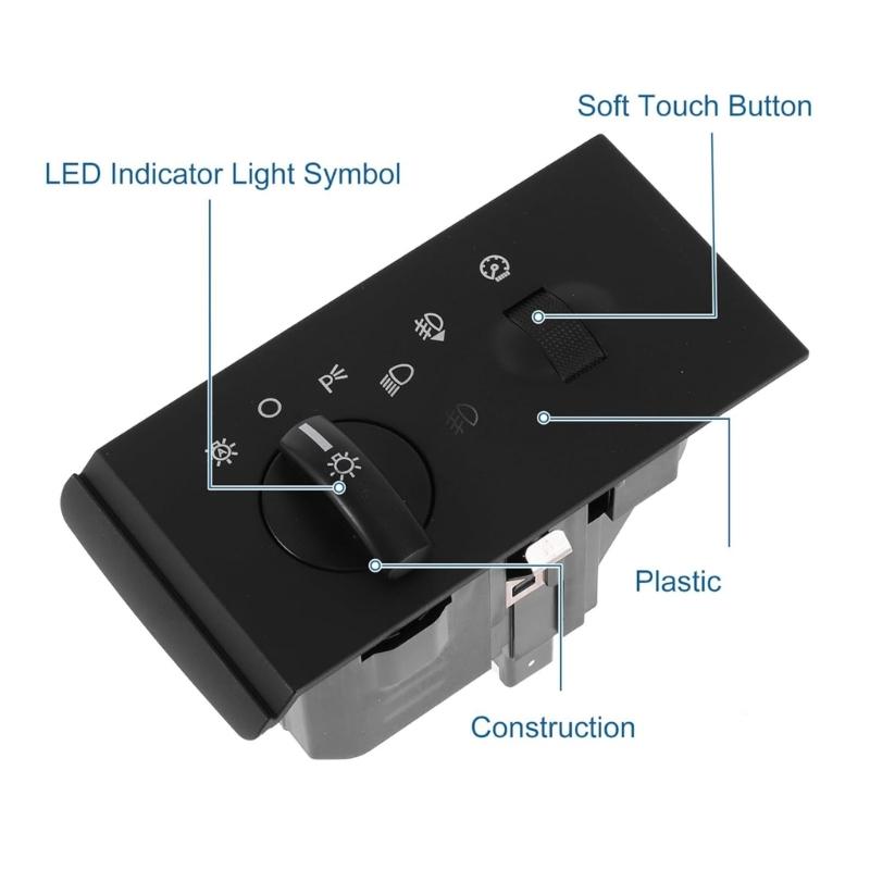 Car Headlight Switches Panel Decoration Sticker Trim Cover 5C3Z11654FAA 15633734 Black Cover Trim