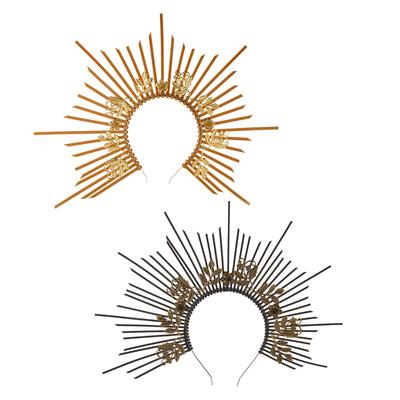 Vintage Goddess Headpiece Hairband Halo Crown Hair Hoop Headwear Halloween Girls Hair Accessories for Carnival Cosplay