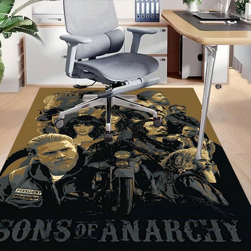 1pc Sons of Anarchy themed Office Carpet Chair Mats - durable polyester rug for home theater, office, dorm room decor - tA66
