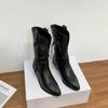 Polished Internet celebrity Western boots niche design sense embroidery pointed fashion boots women wear thick soles heightening women's boots