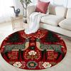 Vintage Deer,Round Area Rug,Carpet Rug for Living Room Bedroom Sofa Playroom Decor,Non-slip Floor Mat