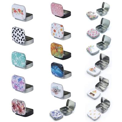 With Lid Iron Can Mini Storage Can Portable Hinged Tin Box Jewelry