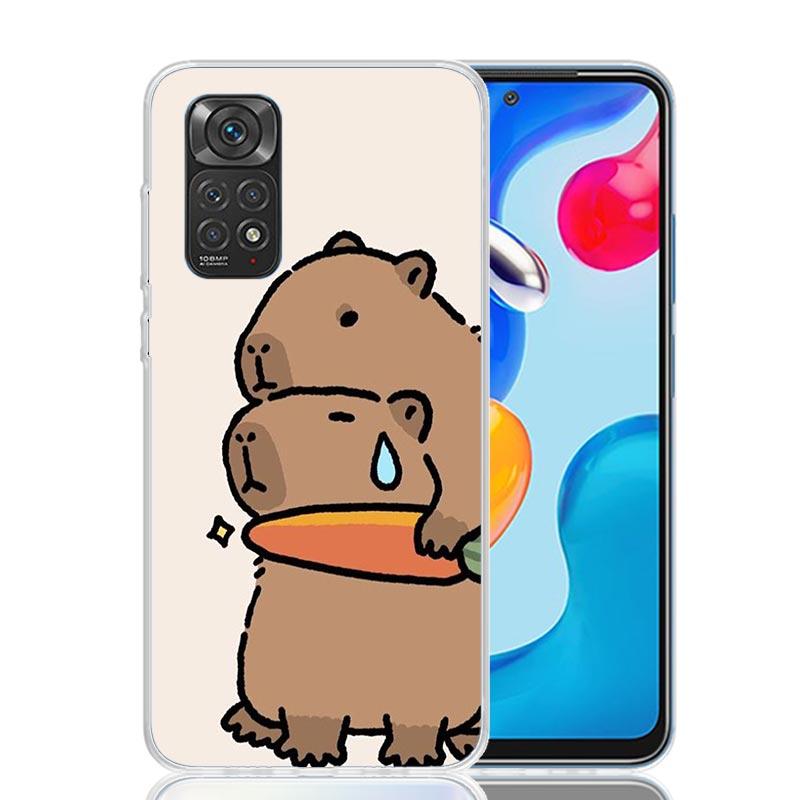 

Funny Capybara Cartoon Animal Phone Case For Xiaomi Redmi Note 13 14 15 Pro Plus 12S 12 14S 11S 11E 10 10S 11 11T 5G 4G Cover Co Redmi Note 14S