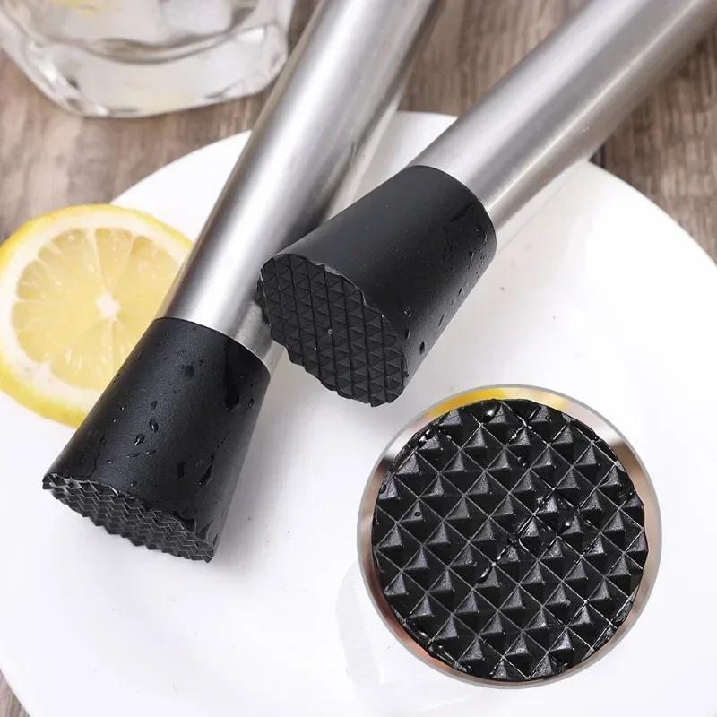 Kladivo na drcený led z nerezové oceli Multifunkční tyčinky na nanuky Koktejl Swizzle Stick Ovoce Lemon Muddle Pestle Bar Nástroje