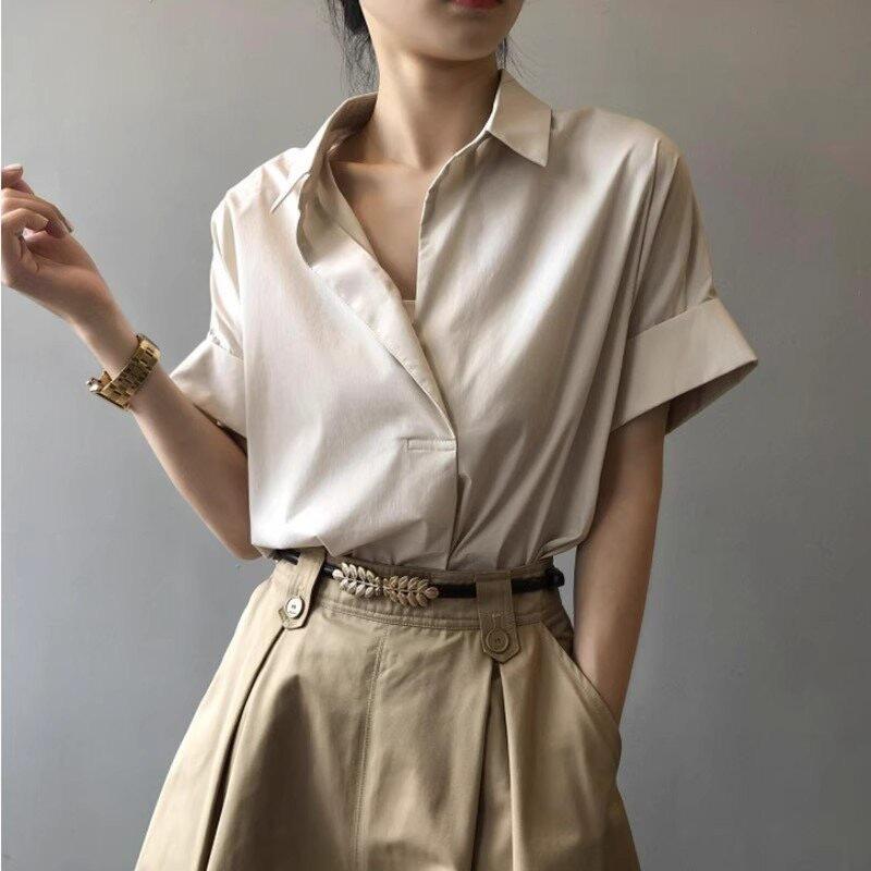 

Women Summer Tops Tees Vintage Blouse Chiffon Ruched Short Sleeve Shirt Ruffles T Shirts Loose Casual Tees 3XL хакі