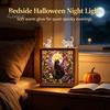 Wooden Photo Frame Base DIY Acrylic Cat Puzzles Night Light, Hand-Assembled Stained Glass Style Jigsaw Lamp with Personalized Handmade Presents Decor,