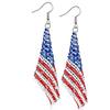 Independence Day Flag Hat, Slippers, Love Earrings, Red, White And Blue Striped Flag Earrings