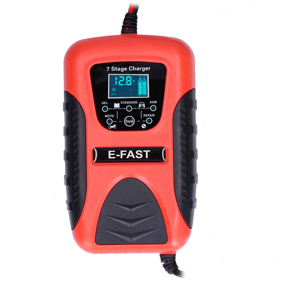 12V 7A Otomatik Araç Akü Şarj Cihazı 7?Çim Biçme Makinesi Motosiklet SUV Tekne İçin Sahne