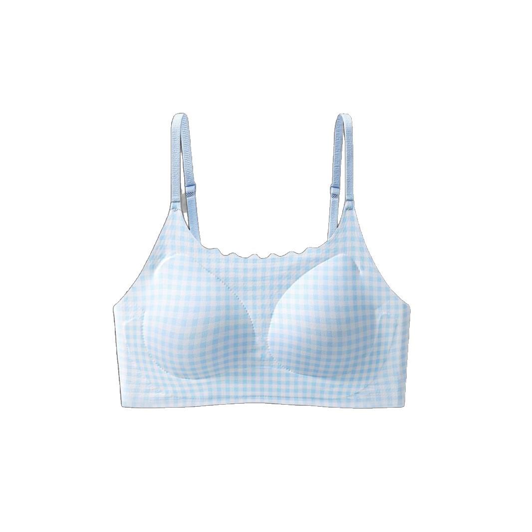 Girls Seamless Sports Bra - Plaid Vest for Junior & High School