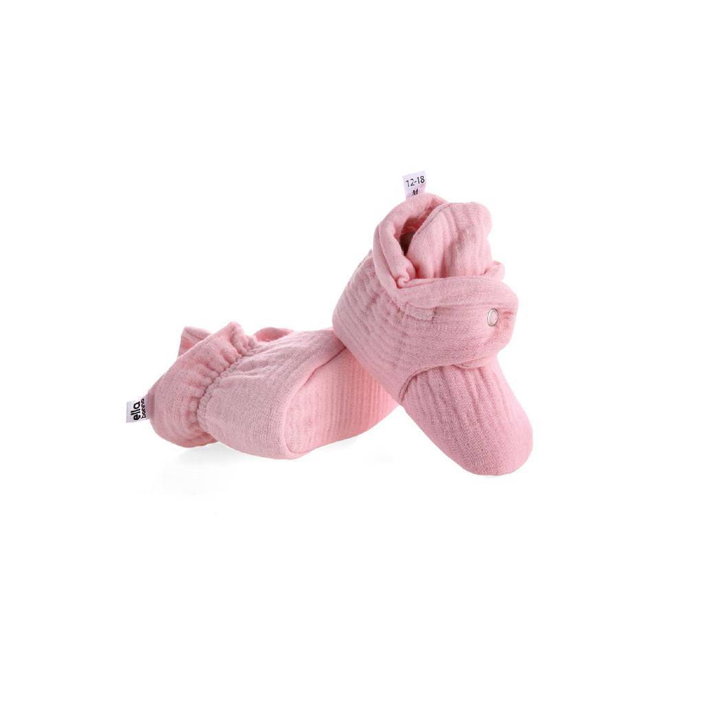 Babyschuhe aus Bio-Baumwoll-Musselin, Hausschuhe für Neugeborene, Beige