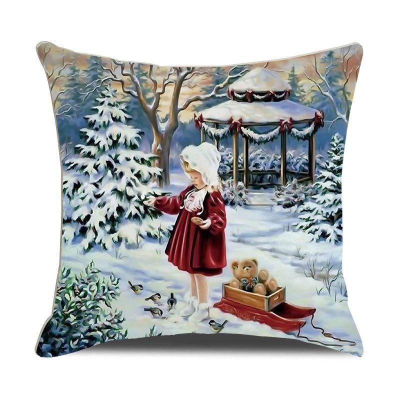 European Christmas Pillow Cushion Creative Home Linen Short Plush Bedside Sofa Pillow Case