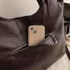 Faux Leather Tote Bag with Dual Zipper Pockets Adjustable Shoulder Strap Women's Everyday Fashion Handbag
