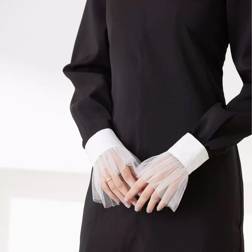 Women Lace Fake Collar Blouse Vintage Solid Detachable Shirt Collar False Blouse Top Women Clothes Accessories Costume Collar