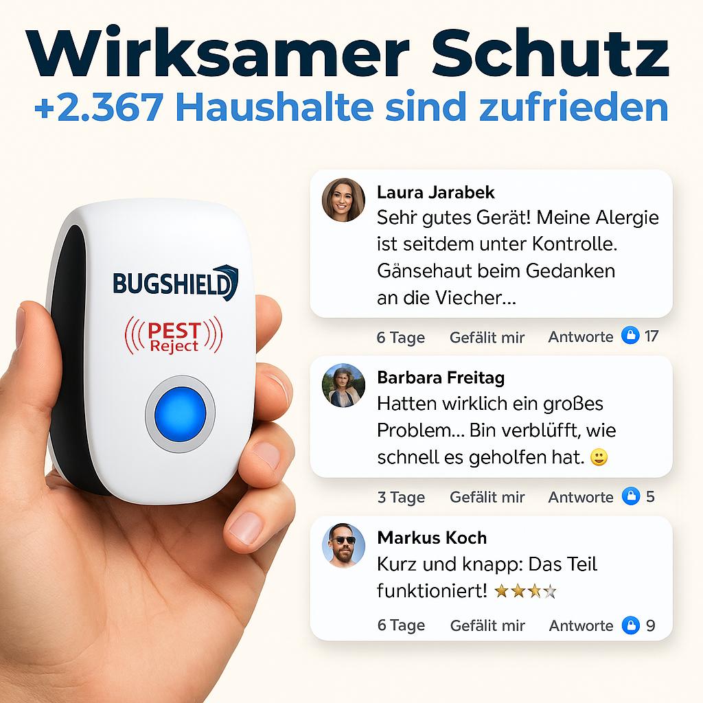 BugShield™ Milbenschreck Repelent de insecte împotriva acarienilor, țânțarilor și altele. - fără chimie!