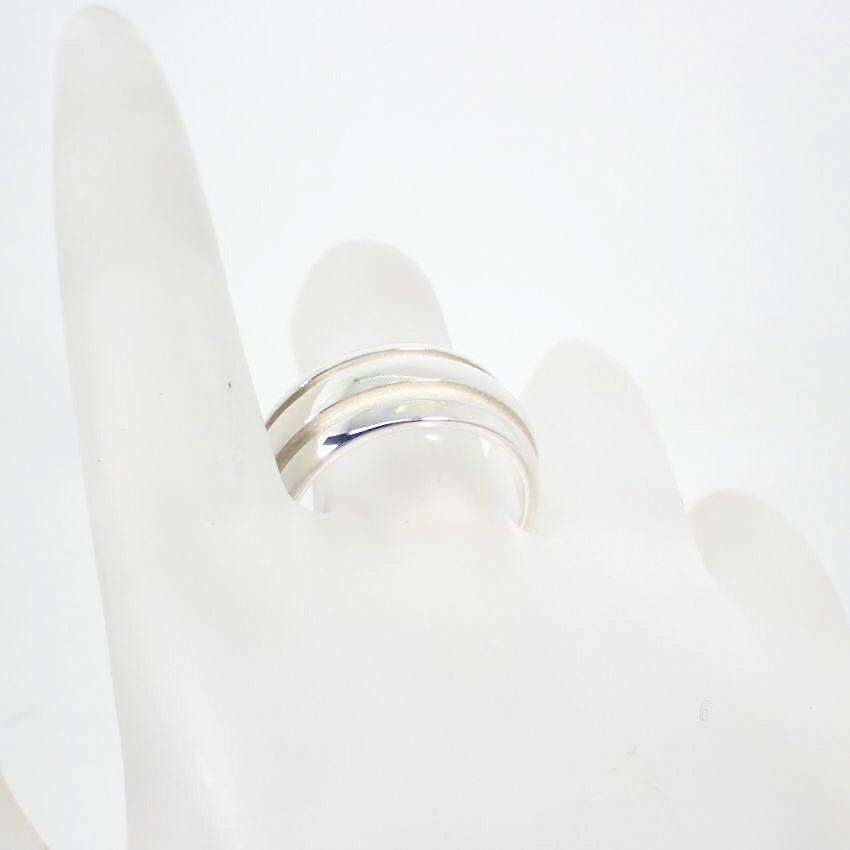 [Usado] Anillo de Doble Línea TIFFANY 925 / Talla 14 / j63-4