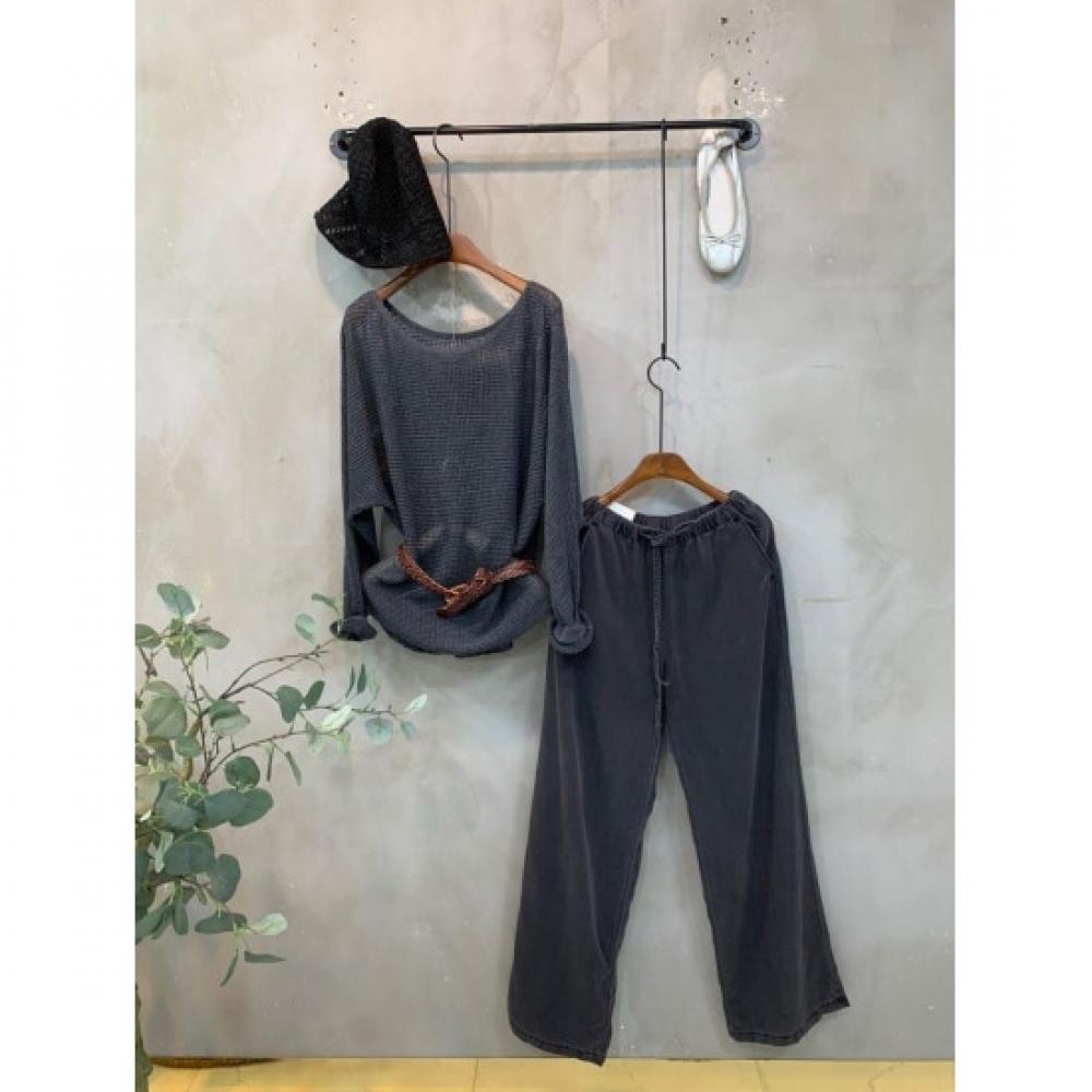C S In The Room Women Johnny waShIng bandIng Summer Wide Denim pantS 3Color