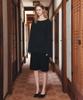 Siyajyu Sikn2194 Loose Fit Natural Boat Neck Knit_Black