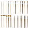 Long Handle Artist Paintbrush for Large Canvas Painting Wooden Grip Professional Nylon Bristles Multi Head Avaliable