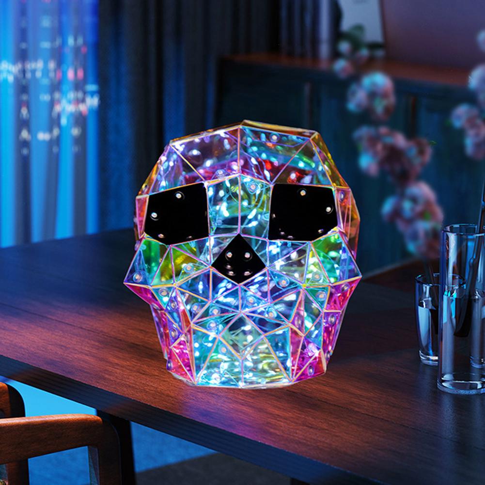 Halloween Prismatic Iridescent Ghost Lights-Up Ghosts Pumpkin Skull Ornament LED Ghost Lights for Home Halloween Decorations