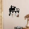 Metal Motorcycle Rider Key Holder with Hook Wall Mounted Helmet Rack for Men's Room Office Porch Space Saving 5.90 Inch