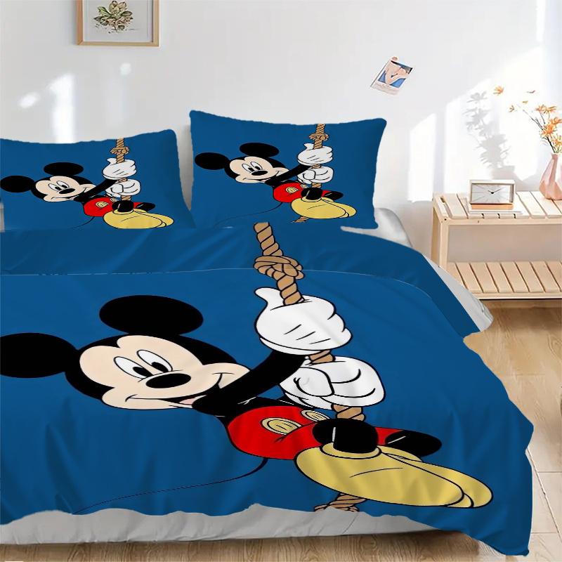 3pcs Lively Mickey Design Printed Bedding Set, Soft and Comfortable Quilt Cover for Bedroom, Guest Room F056