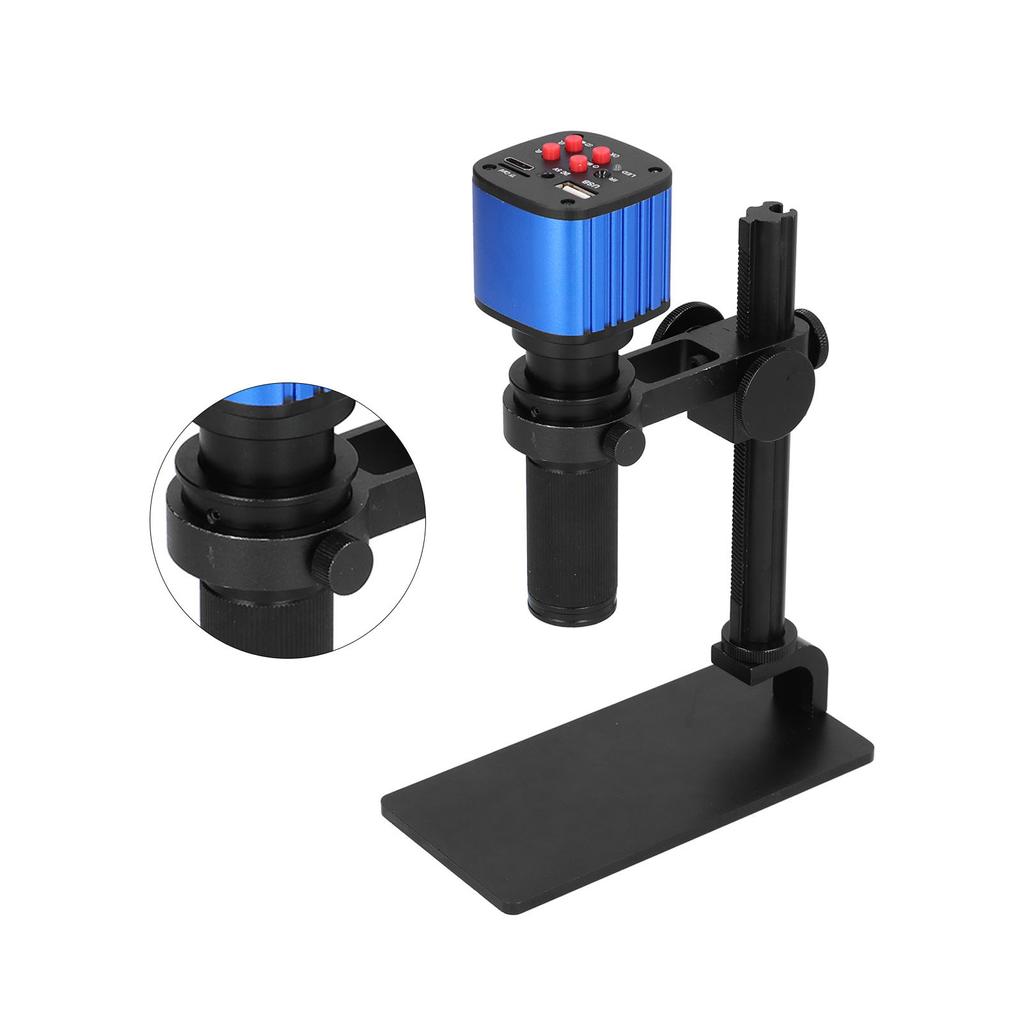 24MP 1080P 60FPS Industrial Video Microscope Camera with 120X Adjustable Lens AC 100‑240VEU Plug